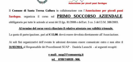 Locandina Corso Primo Soccorso Aziendale